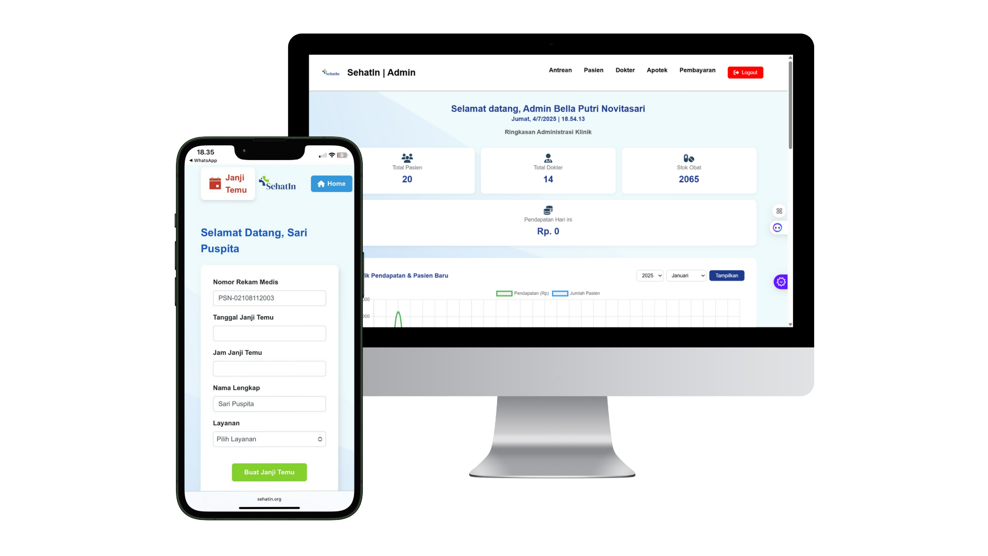 Tampilan Aplikasi Sehatin